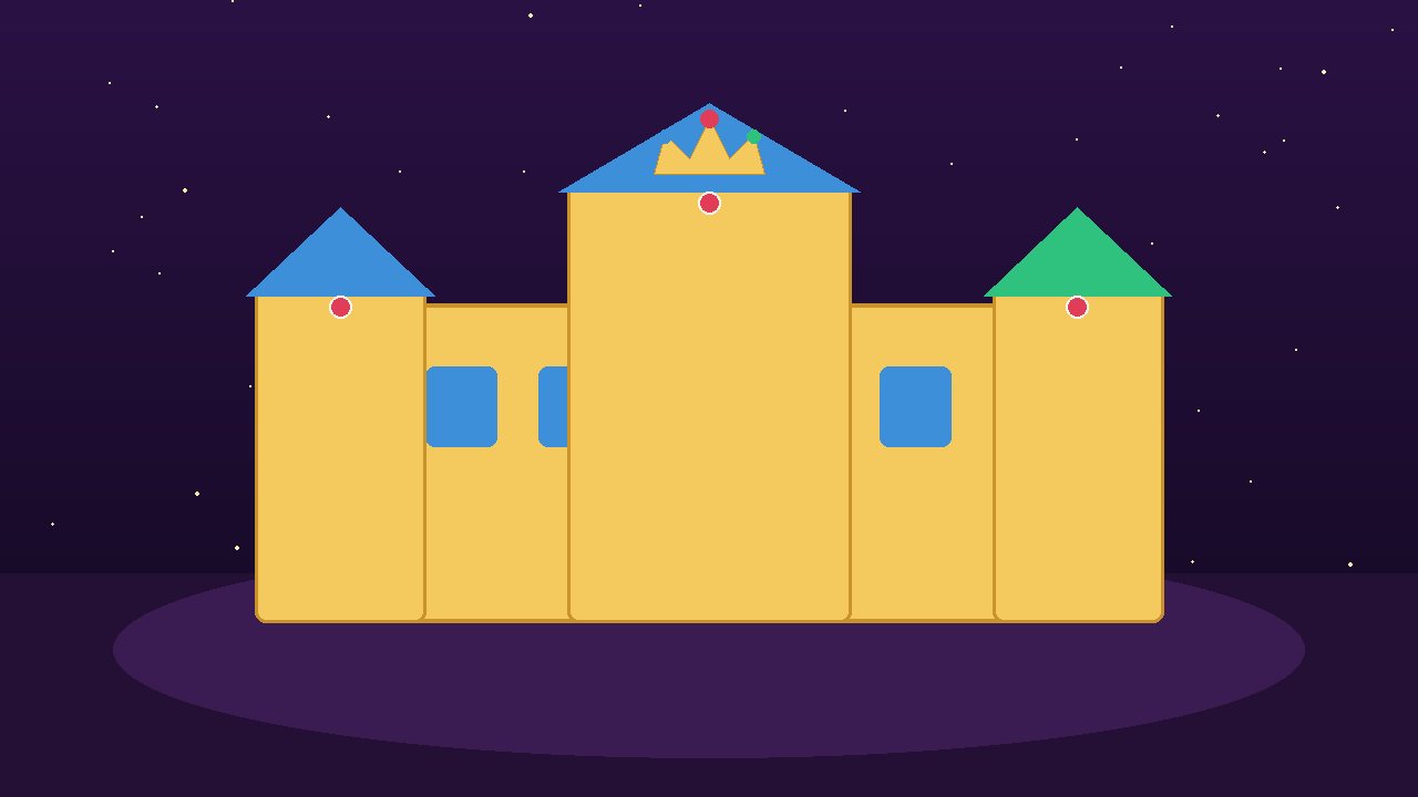 Jewelled cartoon palace representing the Fair Go login gate